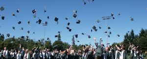 Graduation Caps in the Air