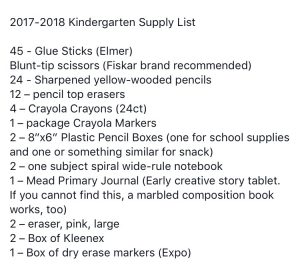 Back-to-School Shopping List